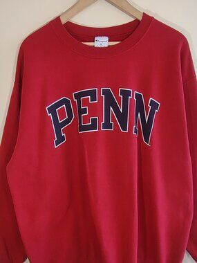 Vintage Champion Penn State Crewneck Sweatshirt Men XL Red Navy White Collegiate